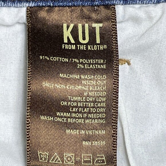 Kut From The Kloth Jeans Womens Sz 14 Blue Ankle Skinny Distressed Denim 35x28 - Picture 12 of 13